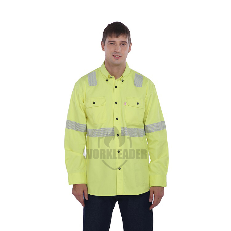 Hi-Vis Yellow Reflective ARC Safety Shirt