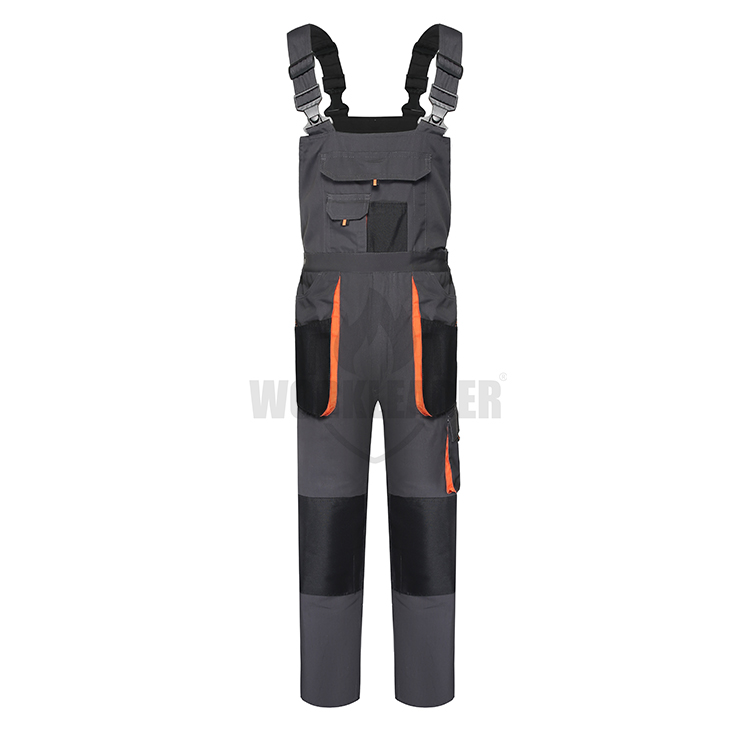 Gray Wear Resistant Work Bib Pants